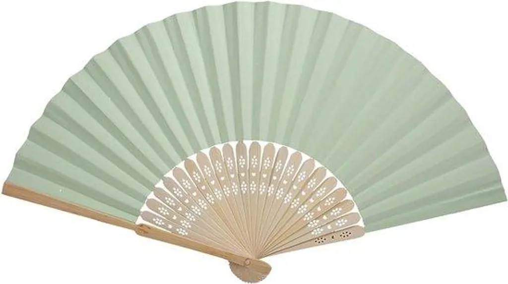 Ventilateur pliable en bambou et papier blanc DIY pour mariage (21cm)