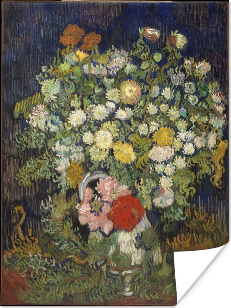 MuchoWow Poster Blumenstrauß in einer Vase - Vincent van Gogh 30x40 cm - Wandplakat - Poster Kinderzimmer