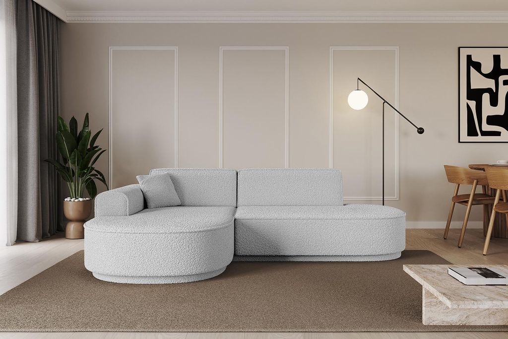 ALTDECOR Ecksofa in L-Form MARI-L1-v3 - 243x171x83 cm Hellgrau - Corner Sofa Bett Eckcouch Couch Wohnlandschaft Cauchsofa