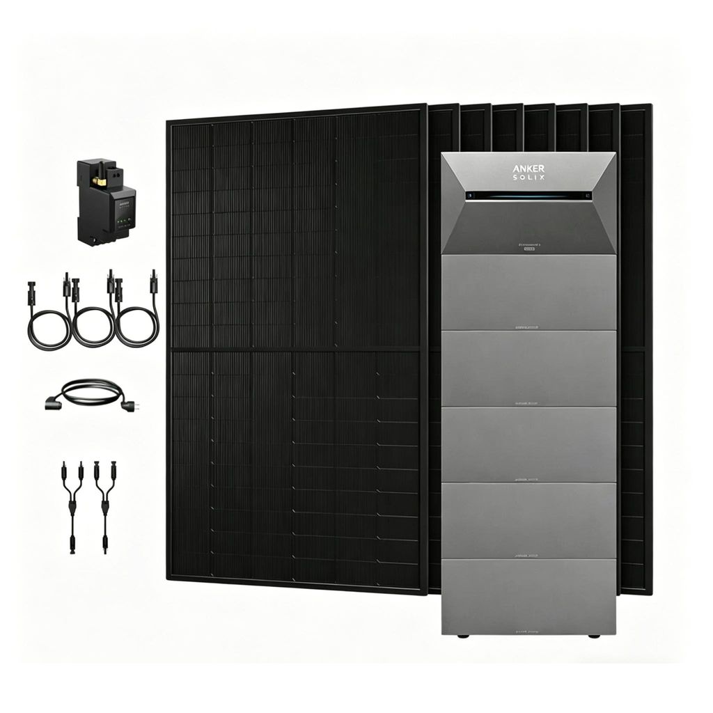 Powerness Balkonkraftwerk mit Speicher, Anker SOLIX Solarbank 3 E2700 Pro mit 5x BP2700 Erweiterungsakku und 3000W PV Panel & Smarter Zähler 0% VAT