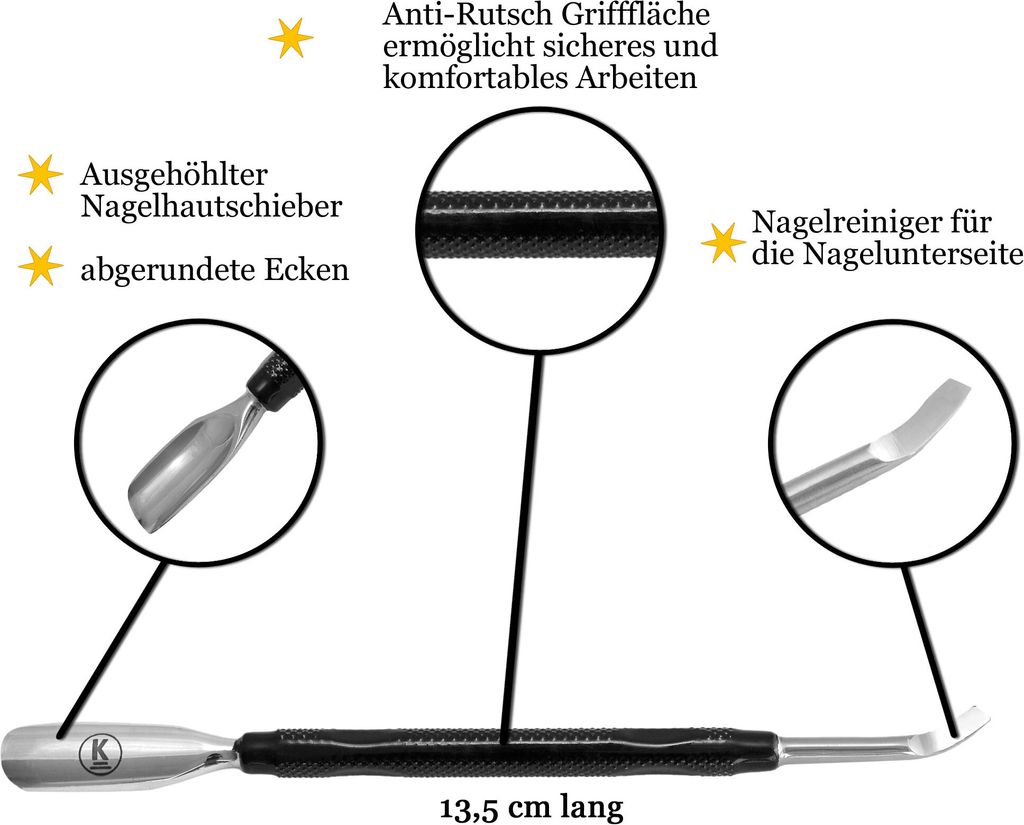 Nagelhautschieber & -löffel Aus Edelstahl – 4-teiliges Set Für Perfekte Maniküre