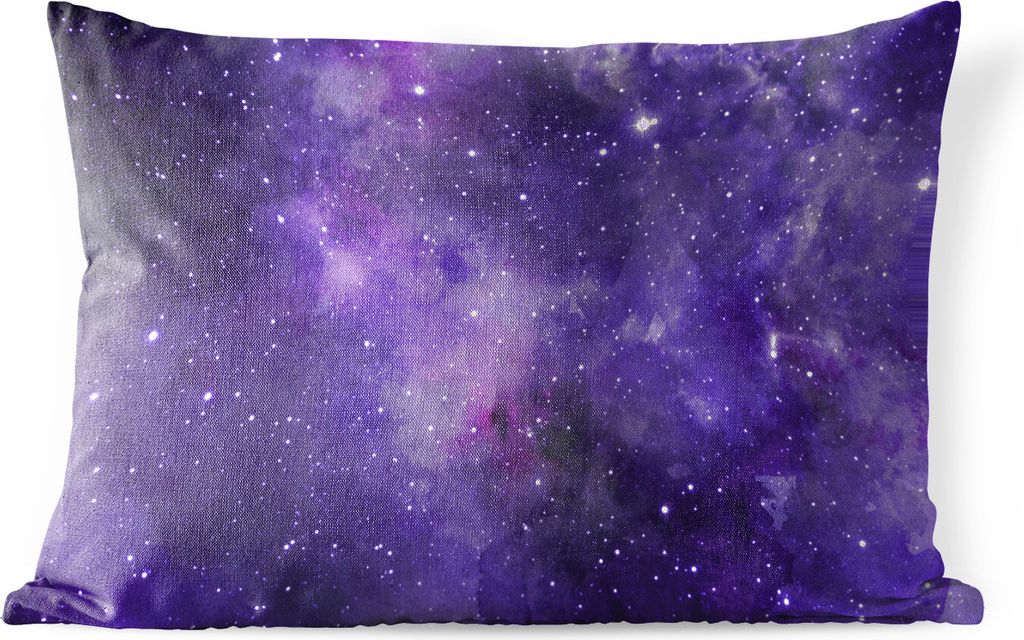 MuchoWow Outdoor Kissen - Aquarell - Sterne - Lila - 60x40 cm - Wetterfest - Lounge Kissen - Zierkissen - Kissen für Innenräume