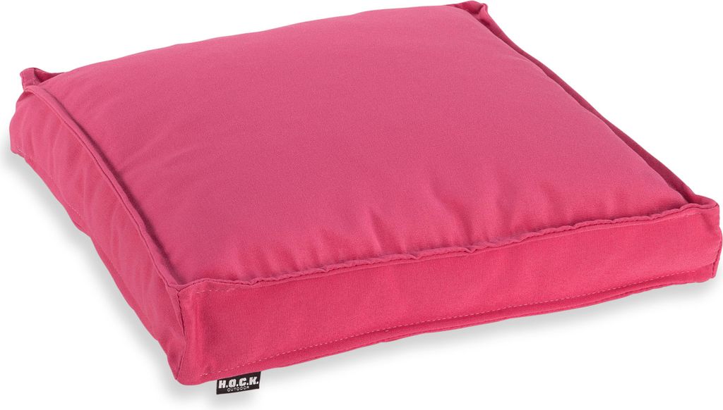 H.O.C.K. Classic Uni Outdoor Sitzkissen - 40x40x5cm Stuhlkissen für Draußen - Wetterfestes Polster Pink