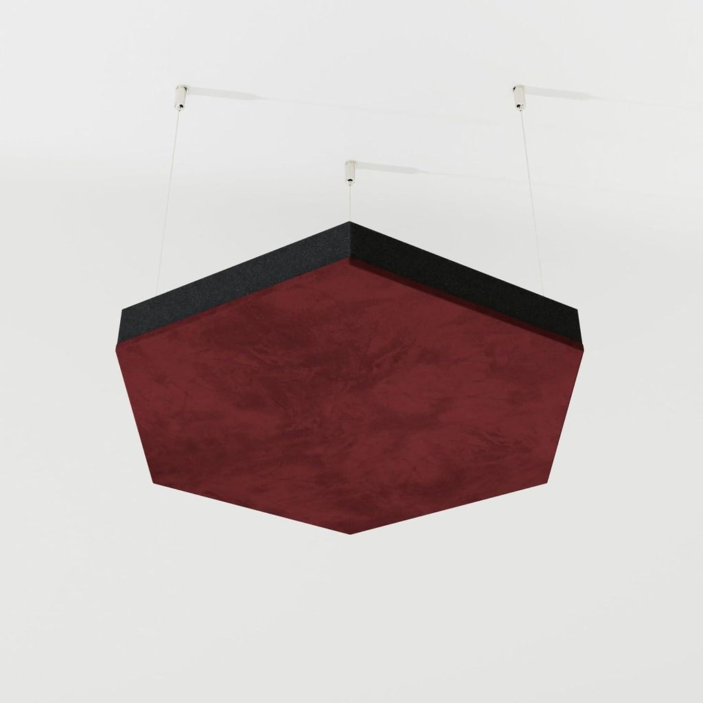 2er-Pack – Abgehängtes Decken-Akustikpaneel aus Samtstoff „HEXAGON-Cinematic“ mit Befestigungsset|Akustiklösung| Schallabsorption [HEXAGON ...