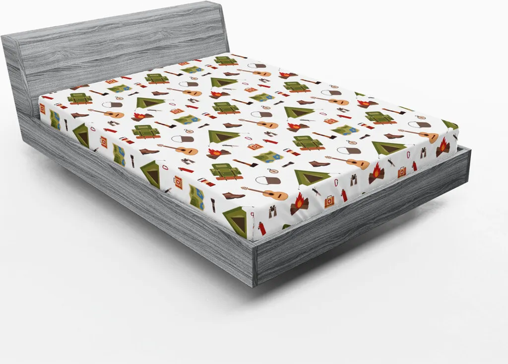 Drap-housse 180x200 cm facile à laver pour lit enfant thème forêt