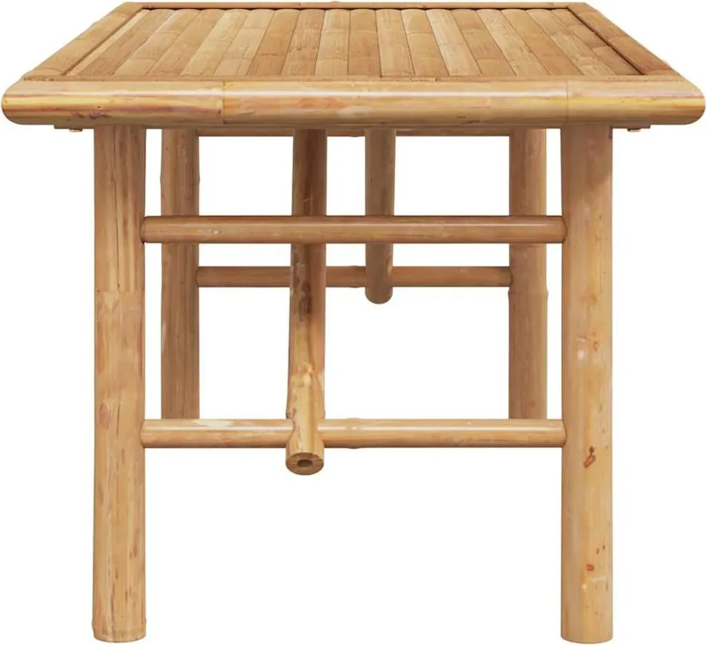 Table Basse en Bambou Marron 90 cm - Design Scandinave et Robuste - 6