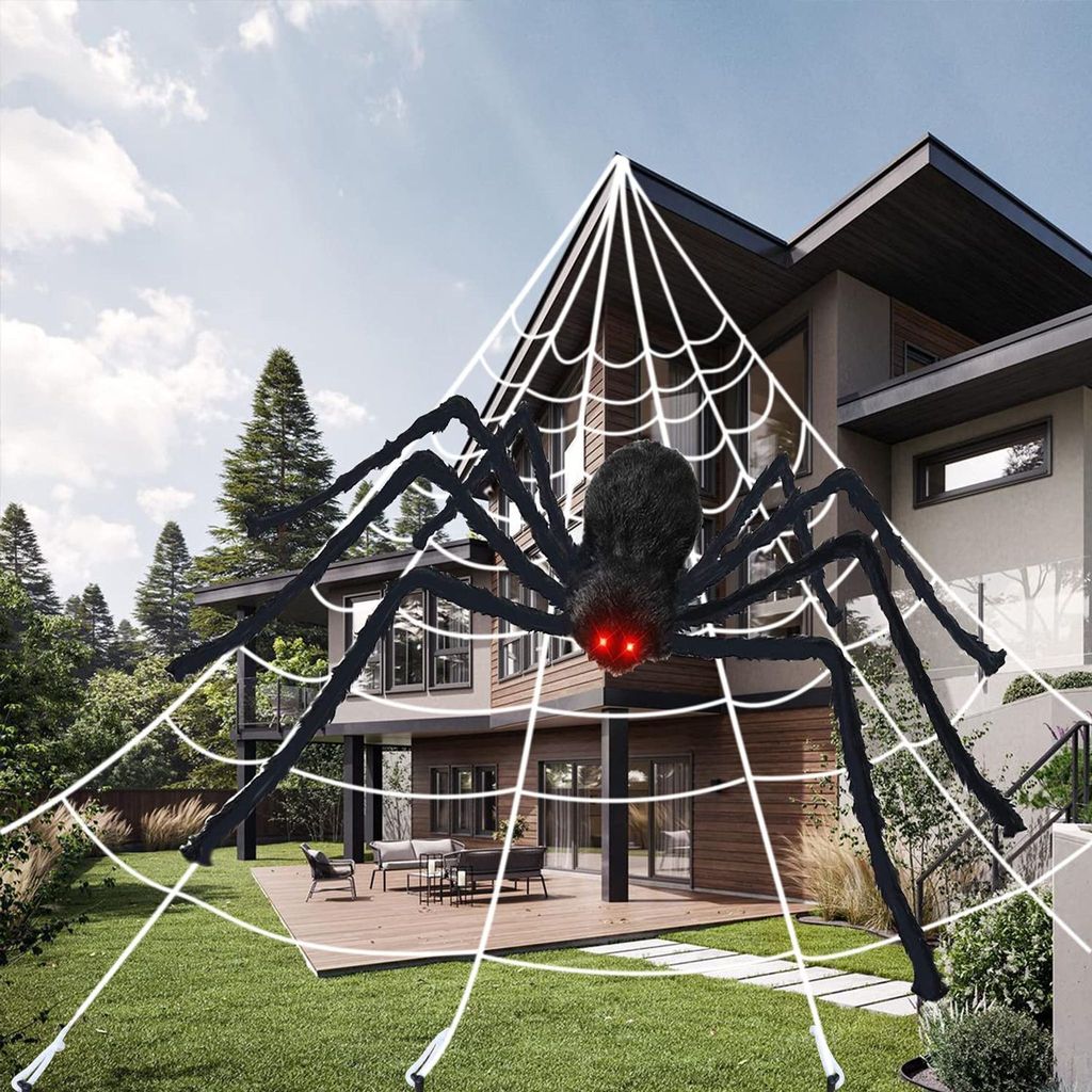 Halloweenska dekoračná sada obrovský pavúk 200 cm + 3,6 m Obrázok produktu 1