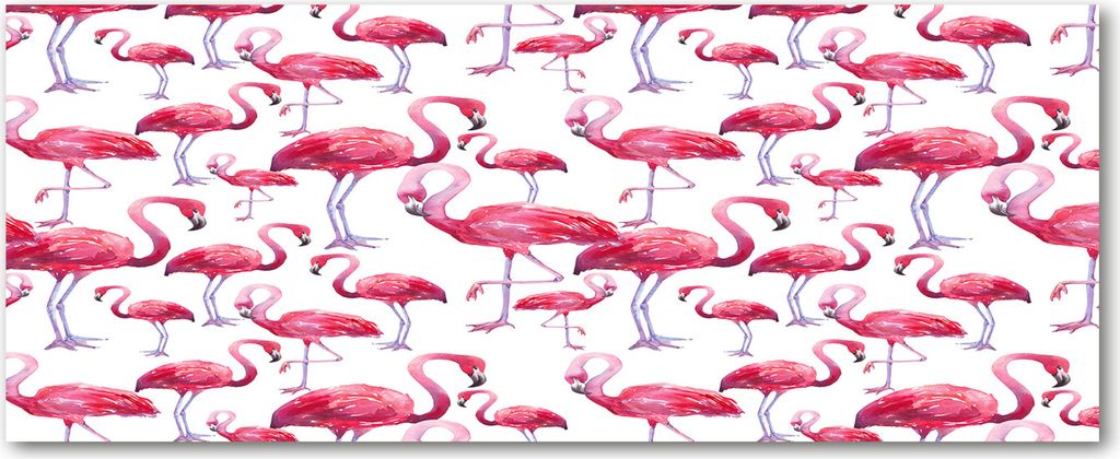 Tulup Küchenrückwand Spritzschutz aus Glas -125x50 -Spritzschutz auf gehärtetes Glas Deko Tiere Flamingos