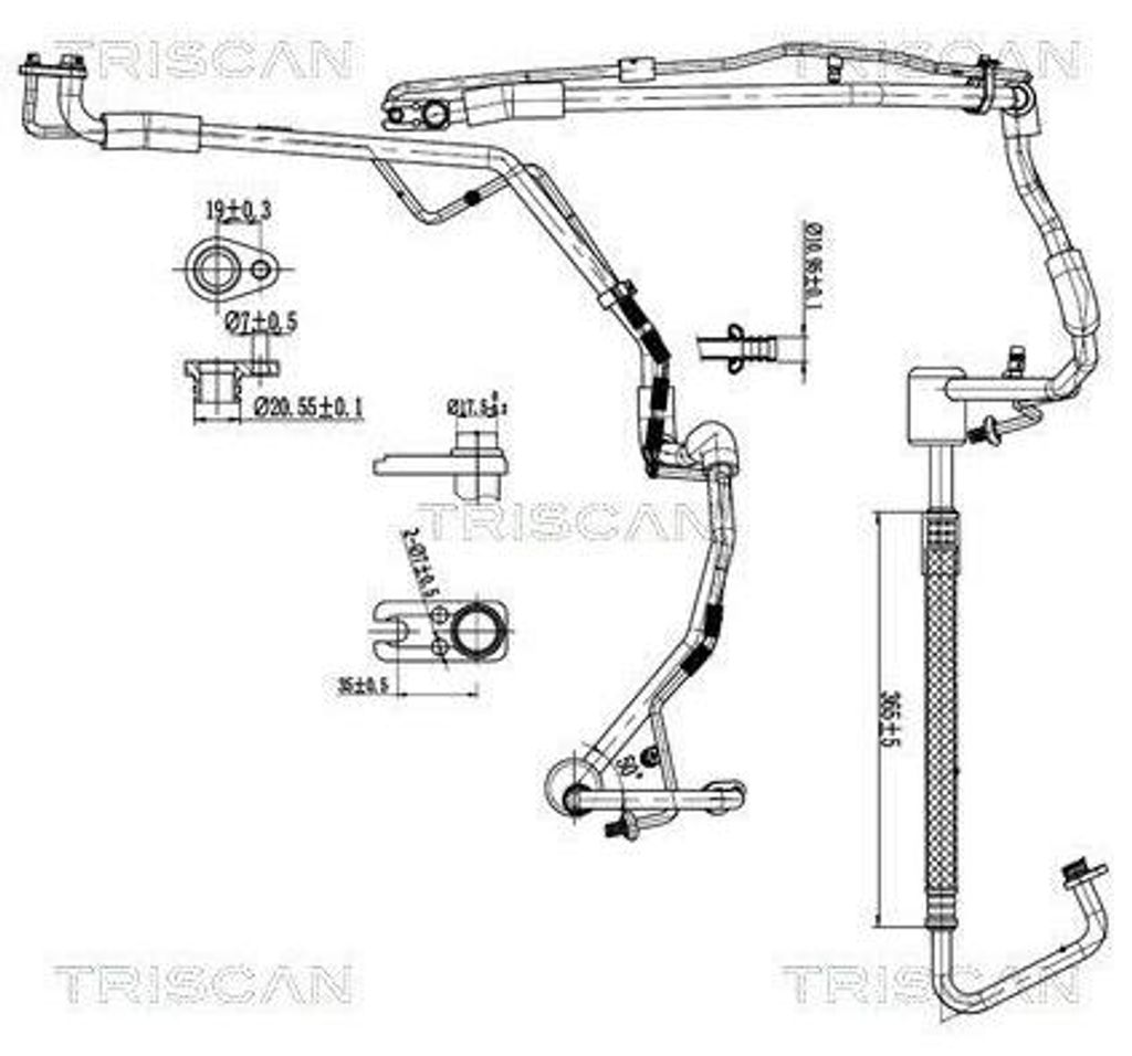 TRISCAN Hochdruckleitung und Niederdruckleitung Klimaanlage 9010 28098 für FIAT Scudo (270, 272)