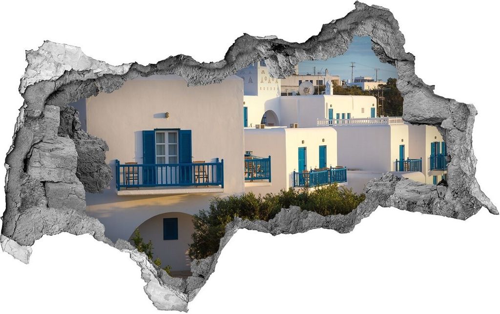 Selbstklebender Loch-3D-Aufkleber 95x73 cm Mykonos Griechenland