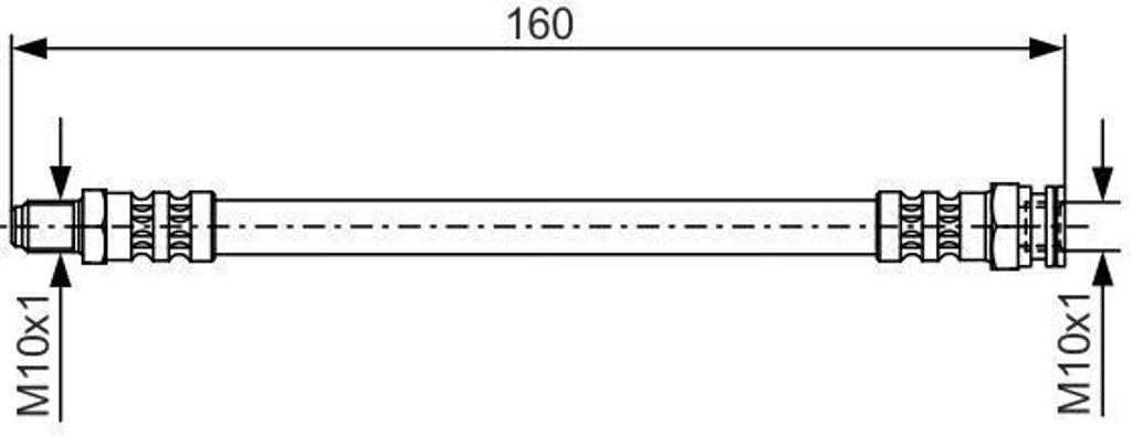 BOSCH 1 987 476 629 - OE 71736960 Bremsschlauch für 155 (167), 33 (907), Jumper, Barchetta, Bravo, Coupe 175, Ducato, Marea, Multipla, Punto, Tipo...