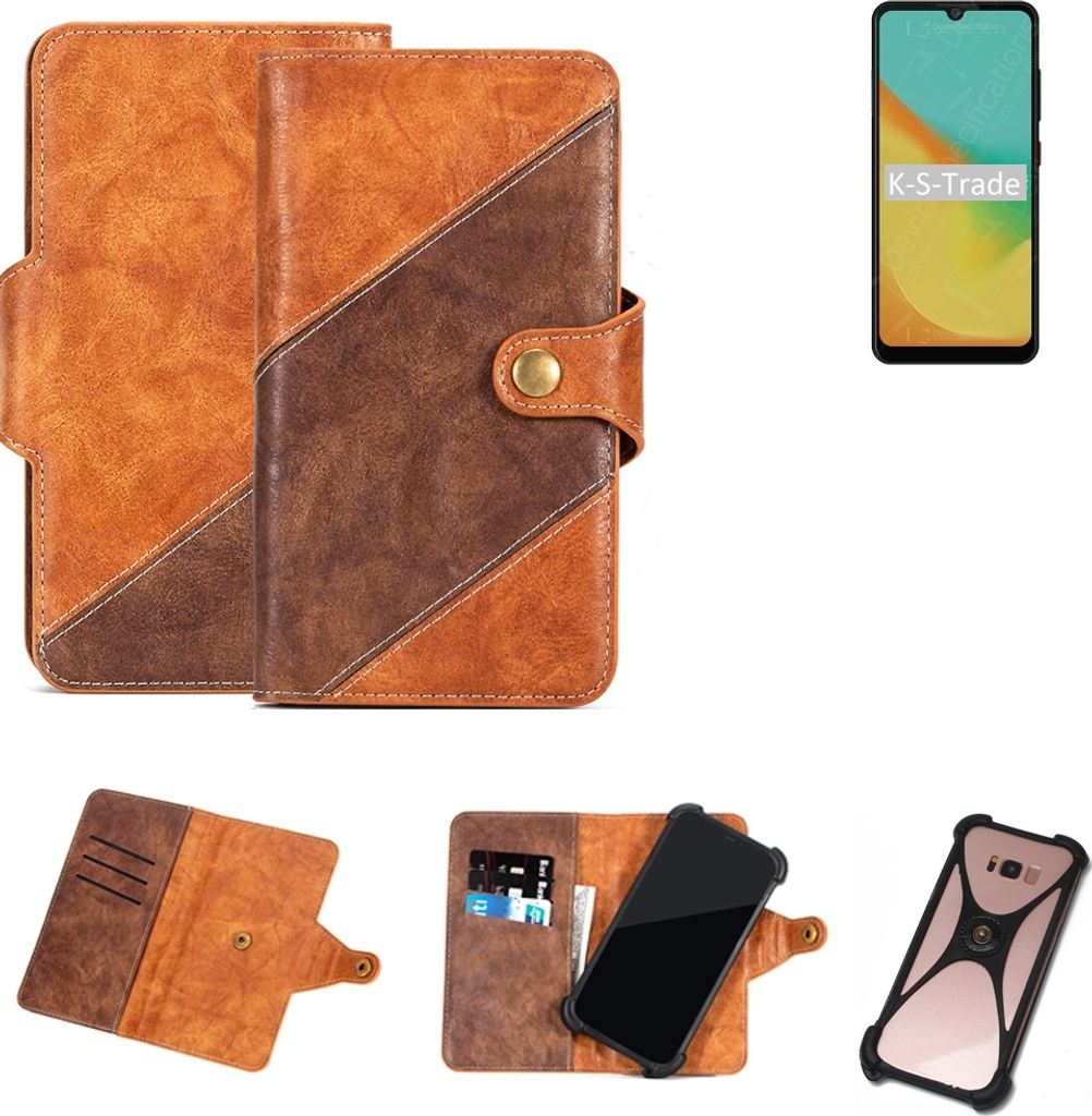 K-S-Trade Handyhülle Schutzhülle Bookstyle Case Wallet-Case kompatibel mit ZTE Blade A7 Helio P60 Cover Klapphülle Kantenschutz Smartphone