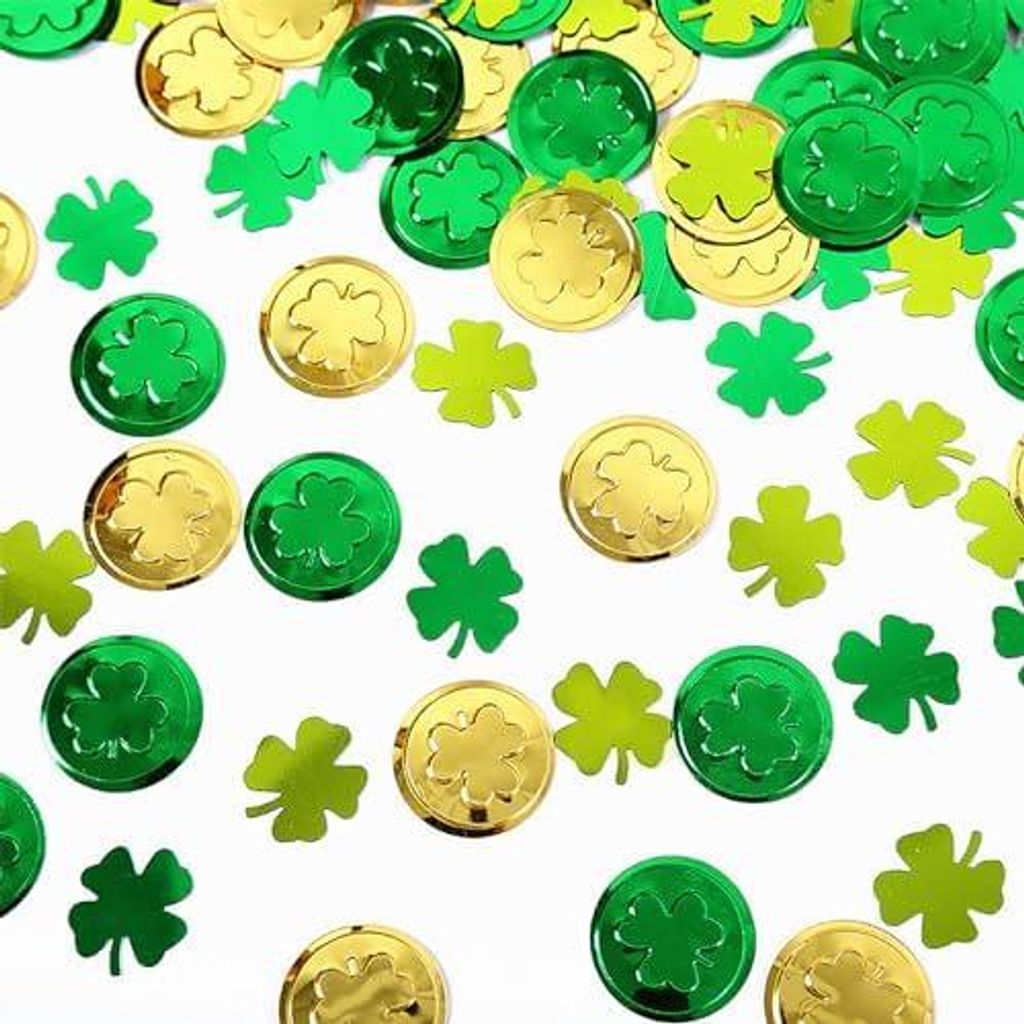 GoldRock Lot de 50 confettis vert trèfle porte-bonheur