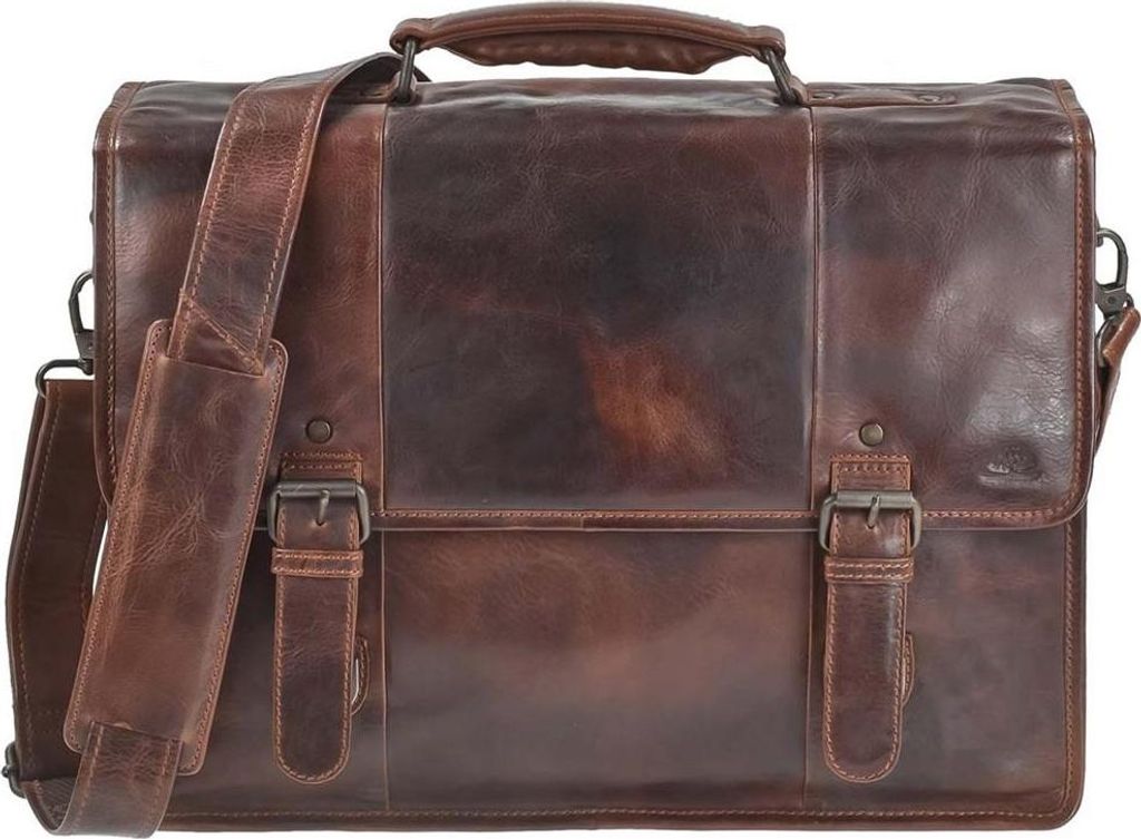 Greenburry Rugged Aktentasche Businesstasche Leder 41x30 cm braun