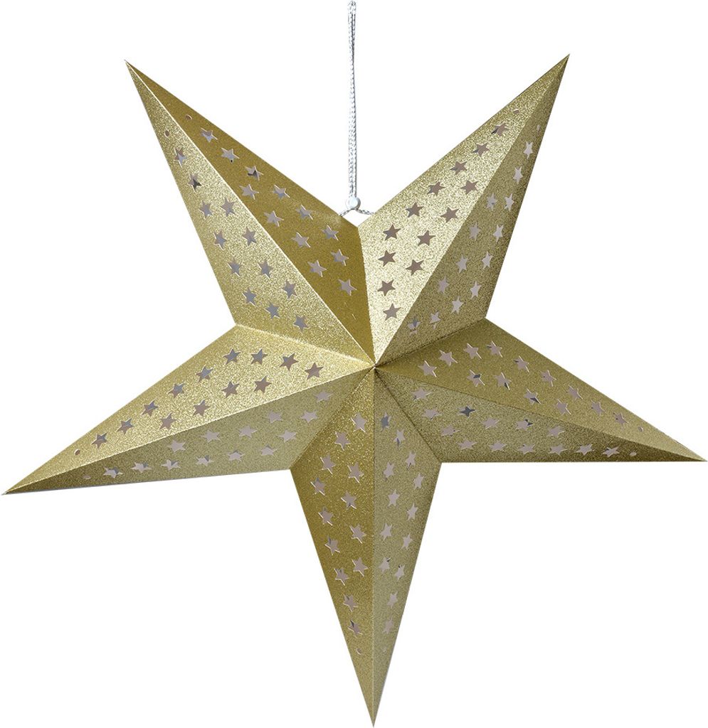Clayre & Eef Hängender Stern 90x20x90 cm Goldfarbig Papier