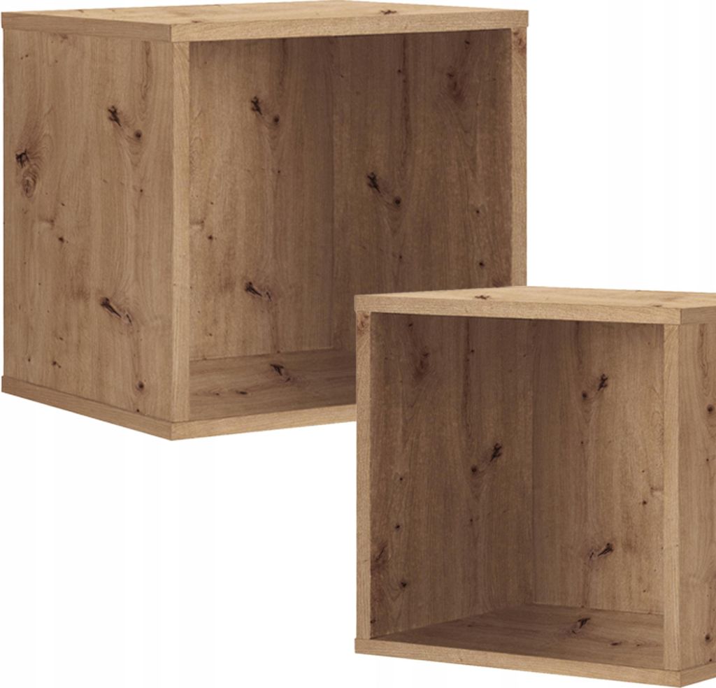 Family Meble Wohnzimmerschrank Cubo Bücherregal 1 Regalboden Wohnwand Modulare Konstruktion Holz-Regaleinheit 36,4x36,6x35 cm Eiche Artisan
