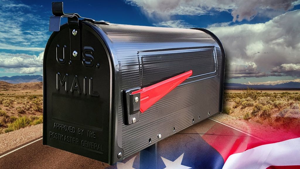 Amerikansicher Briefkasten US Mailbox Letterbox Postkasten Amerika Alu Zeitung 