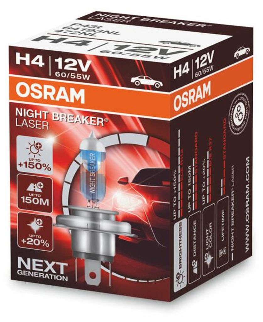 Osram H4 55W 12V 64193 Nbl, 2Pcs 71972 Image du produit 