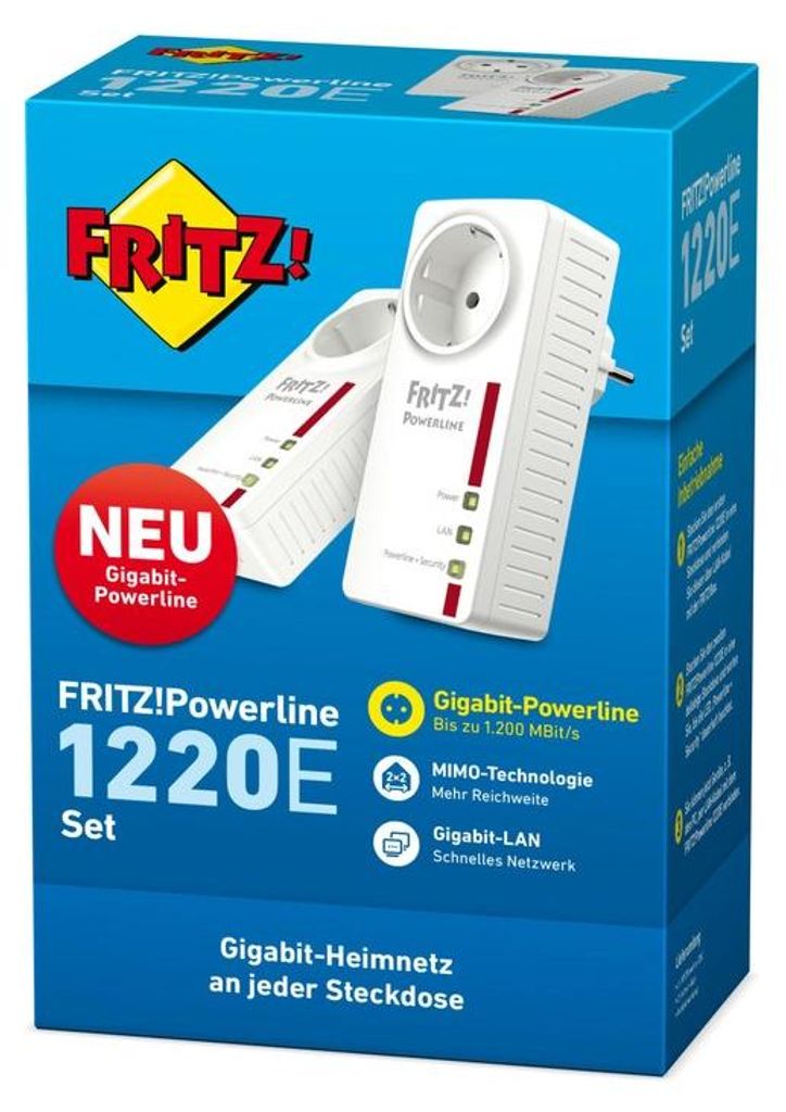 Powerline 1220 Set, 1200 Mbit/s, Typ F, Gigabit Ethernet, Obrázek produktu 