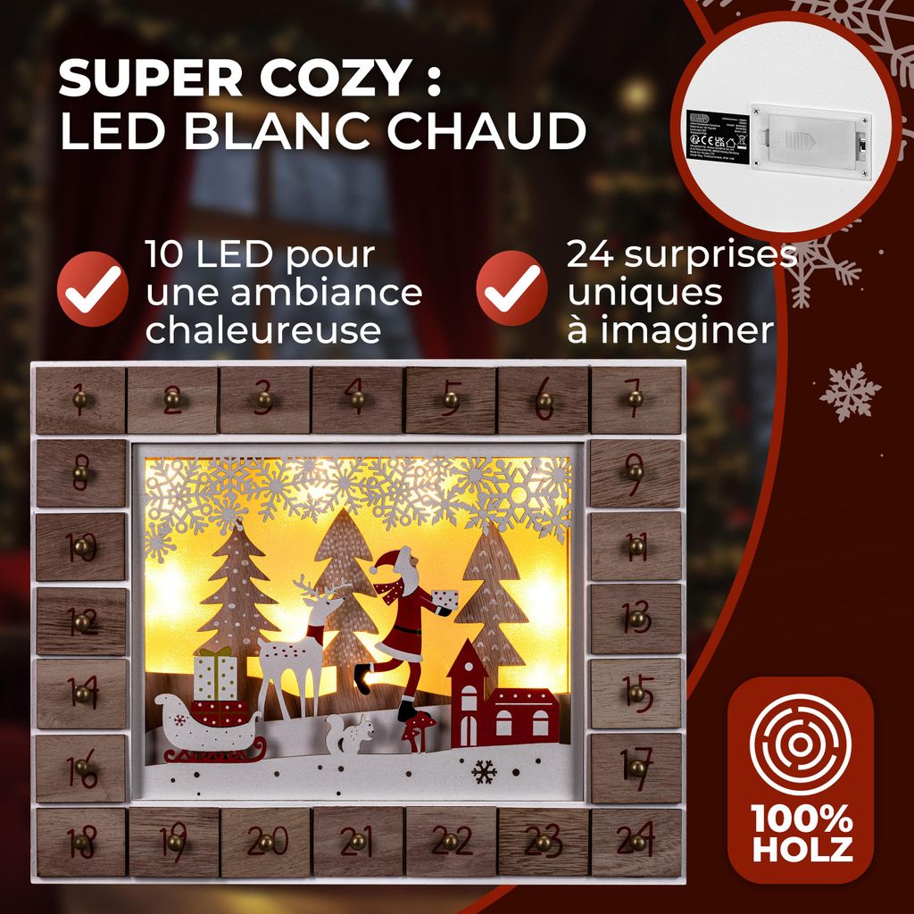 Spielwerk® Calendrier de l'Avent en bois réutilisable 'Père Image du produit 