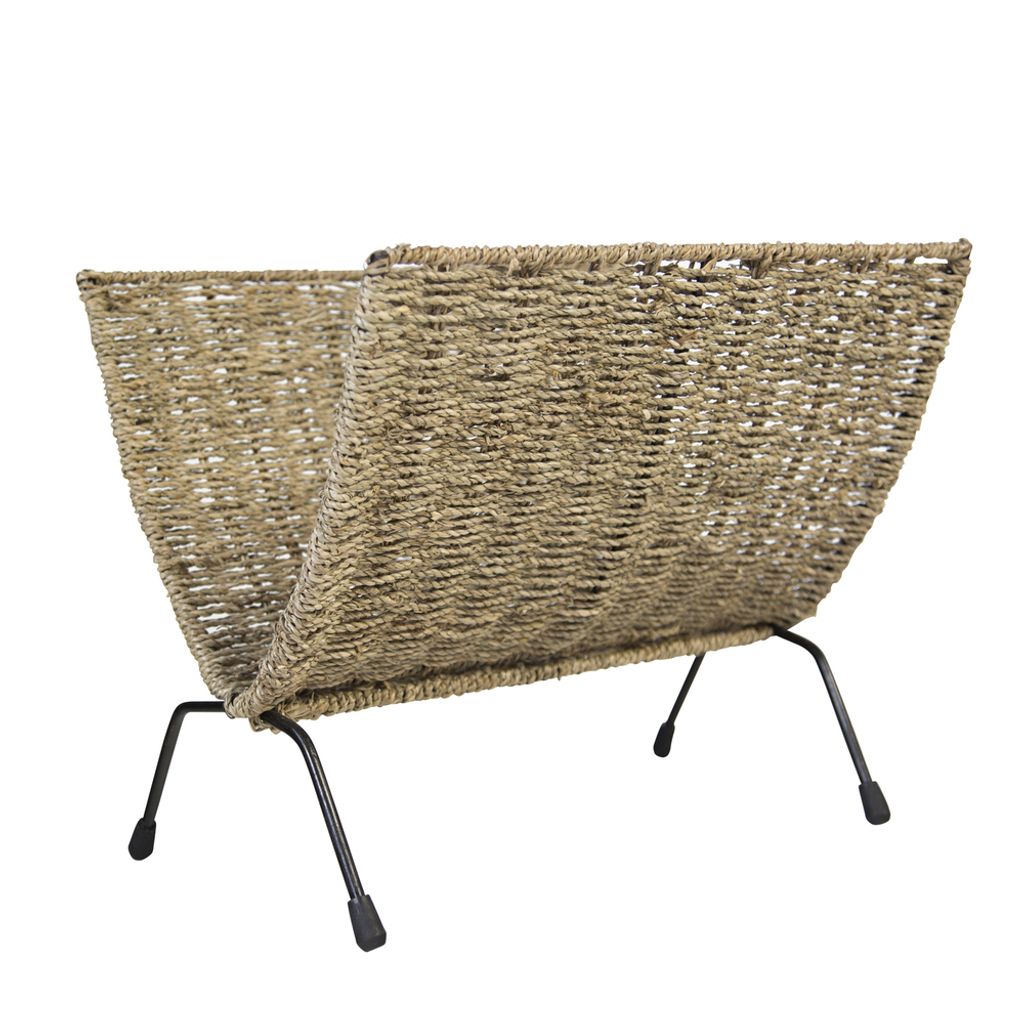 Homestyle4u Zeitungsständer Modern Seegras Geflochten 37 x 33 x 23 cm Natur