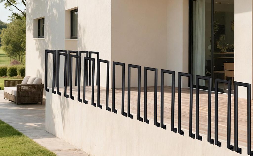 Peviasot 100 cm, corrimano per scale a forma di U, nero, Immagine del prodotto 