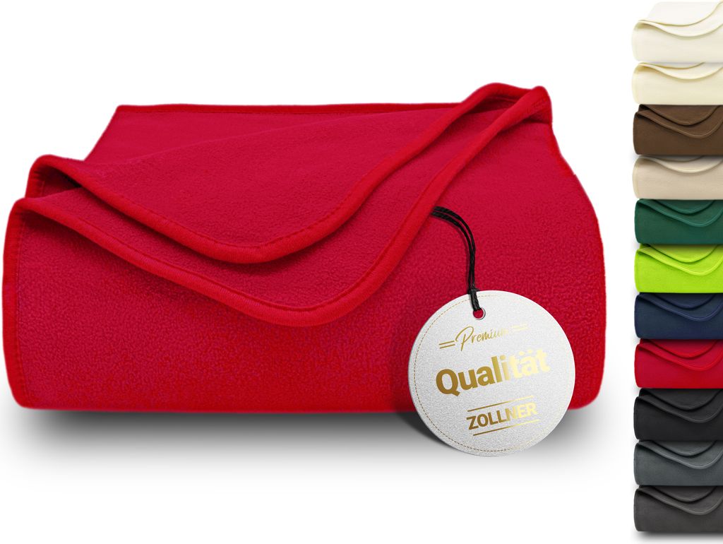 Kuscheldecke, 130x170 cm, Polar-Fleece, rot