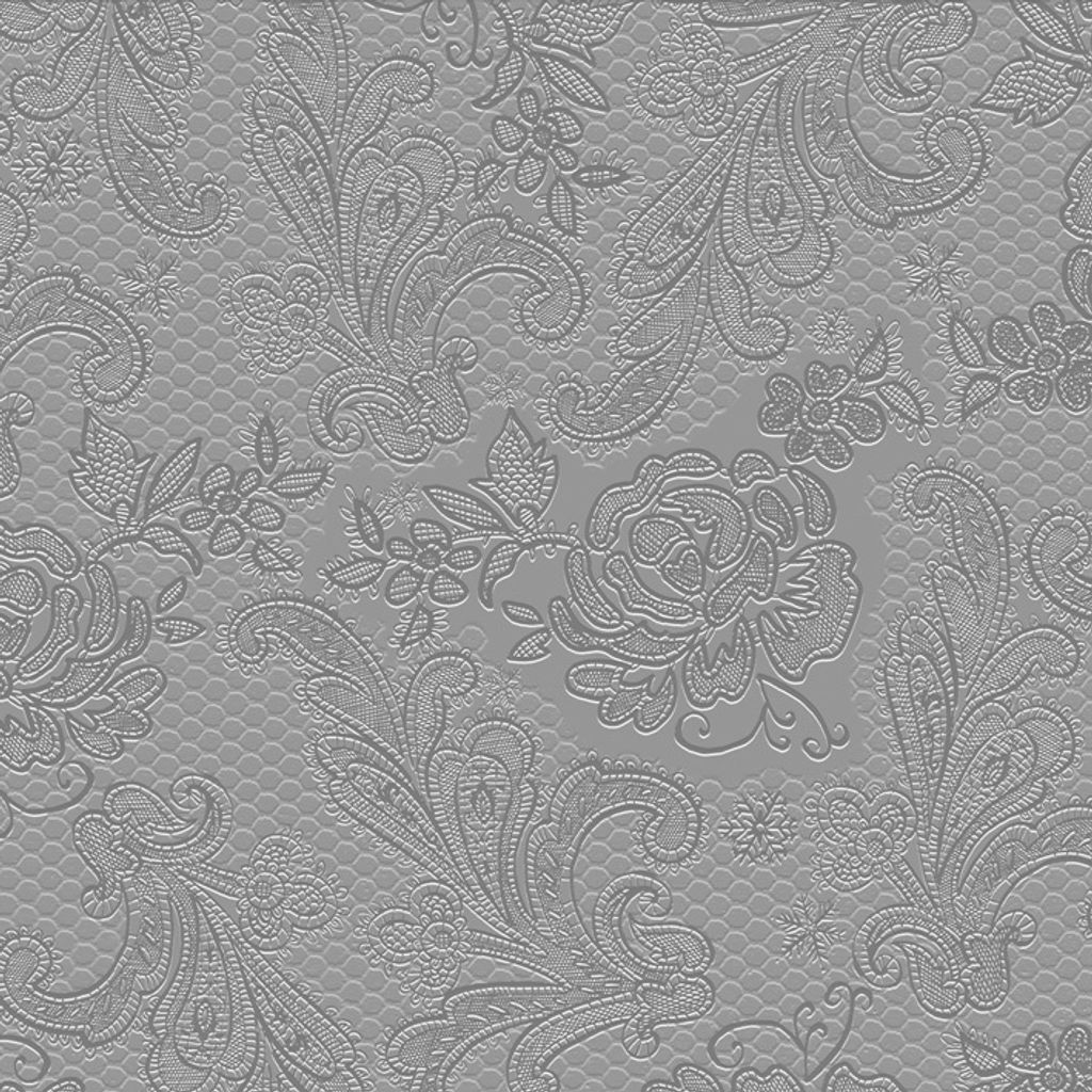 Servietten Lace embossed silver 33 x 33 cm ppd 007251