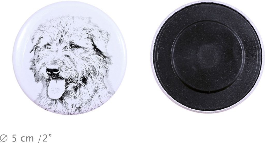 Glen of Imaal Terrier, Irischer Glen of Imaal Terrier Magnet mit einem Hundepfotenabdruck, außergewöhnlich leicht, starker Magnet, handgefertigte...