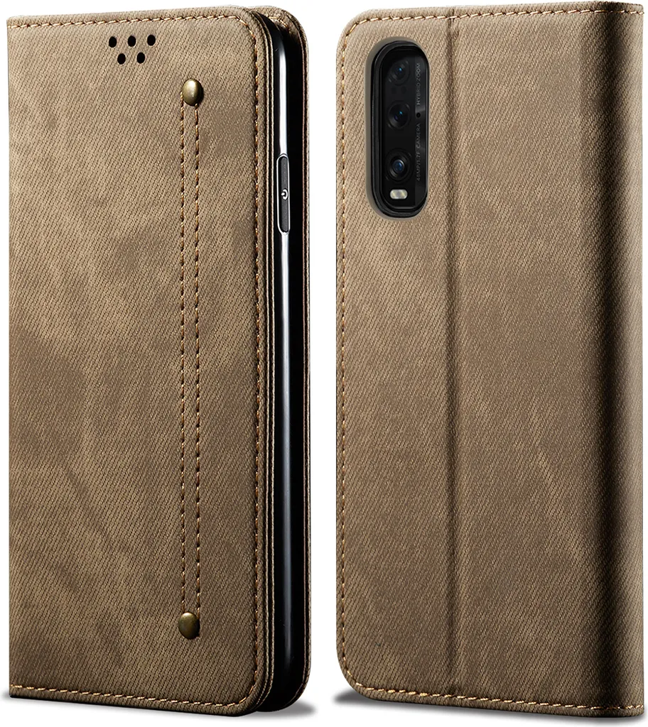 Custodia Portafoglio A Libro Per Oppo Find X2 Pro – Pelle PU Magnetica Con 3 Slot Carte E Supporto, Colore Rosso - 2