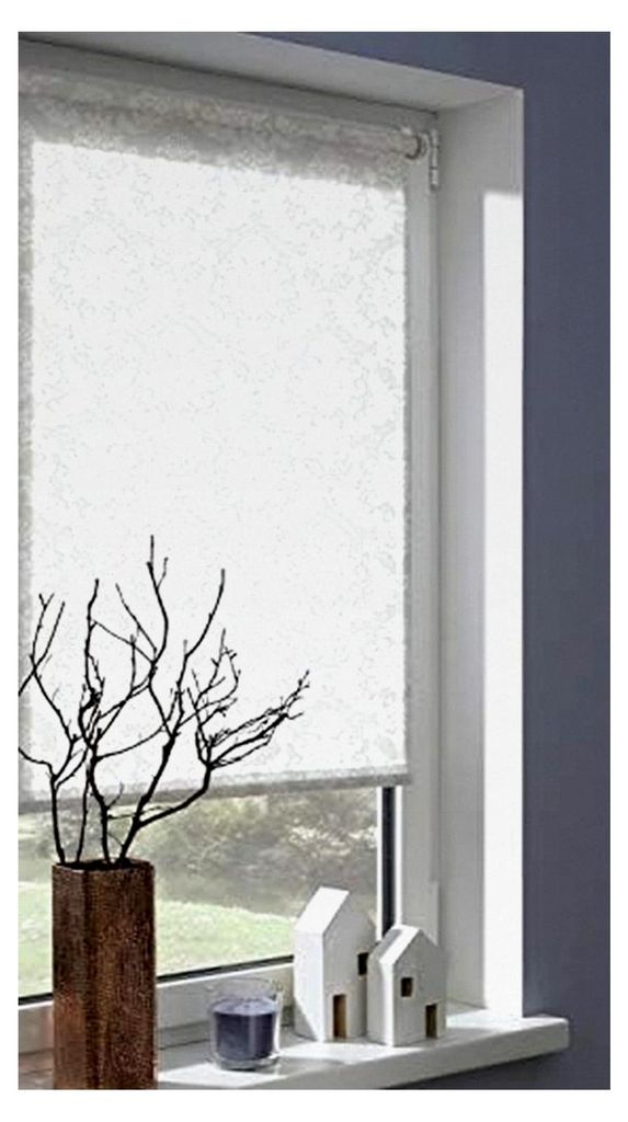 Klemmrollo, Ornament weiß, 60 x 175 cm