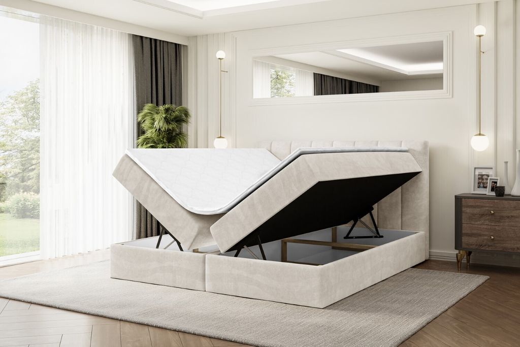 ALTDECOR Boxspringbett mit H3 Matratze und Topper - 180 x Produktbild 3