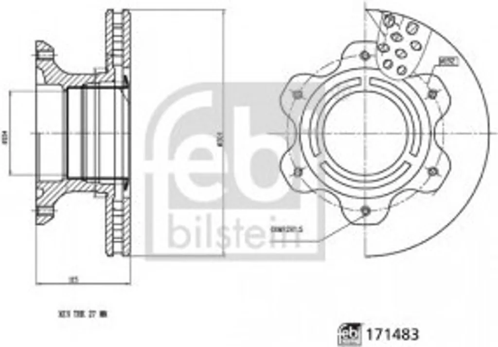 Disque de frein FEBI 171483 haute résistance pour Mercedes Sprinter 4-t
