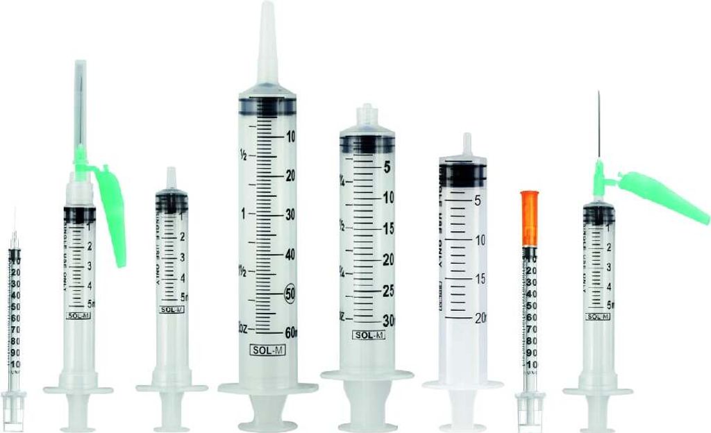 SOL-M Trojdielna striekačka s Luer koncentrickým hrotom, Obrázok produktu 