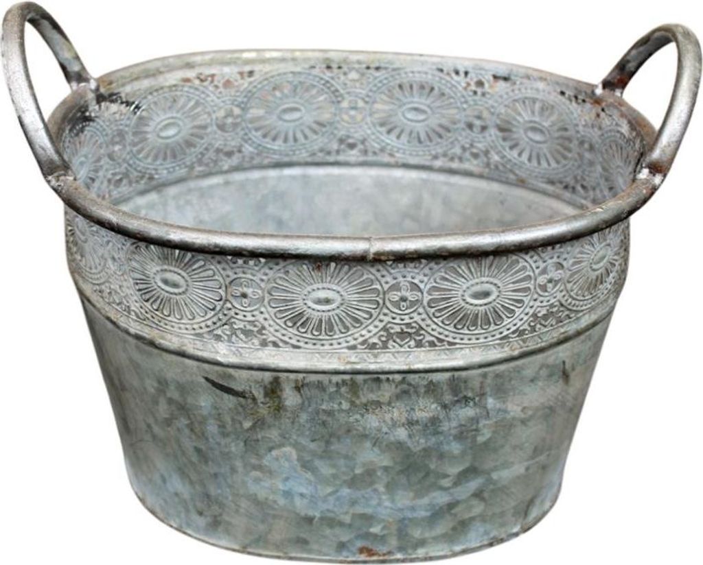 Blumentopf Metall oval