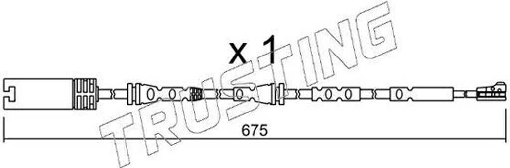 TRUSTING SU.298 Warnkontakt Bremsbelagverschleiß 675mm Vorne für BMW X1 (E84)