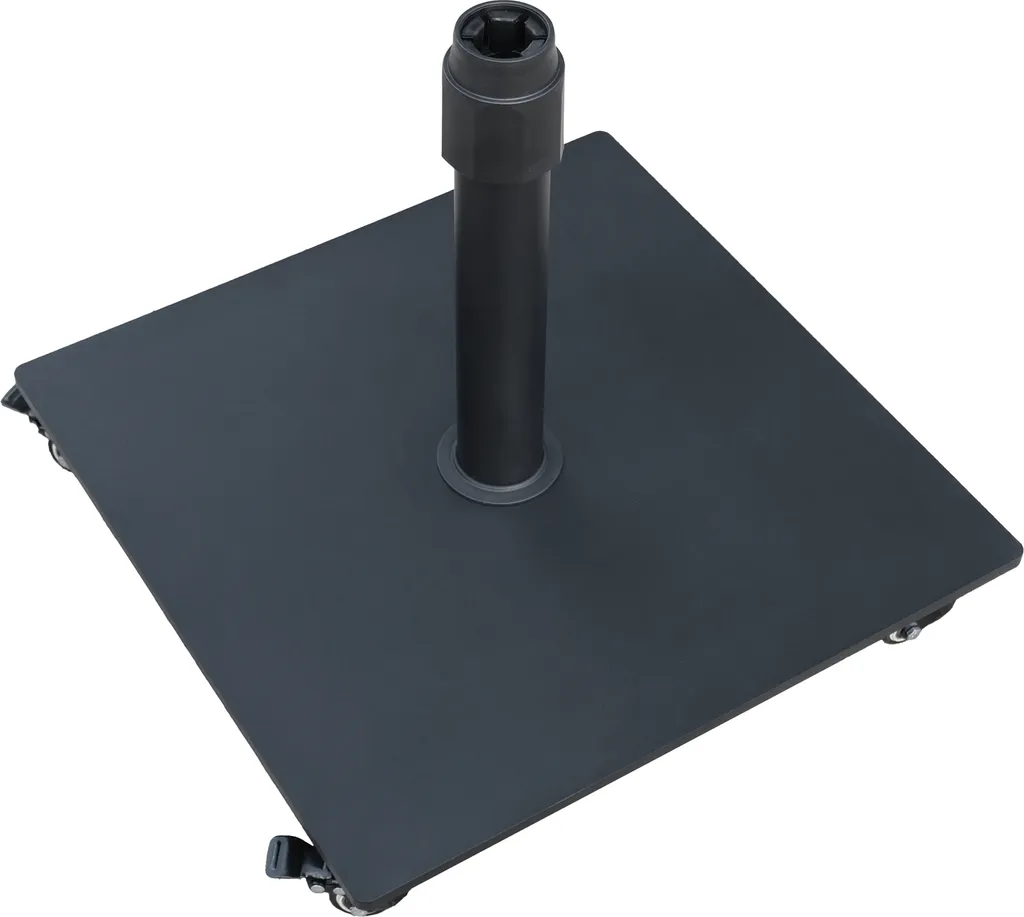 Pied de parasol droit avec roulettes VANNES en acier gris anthracite