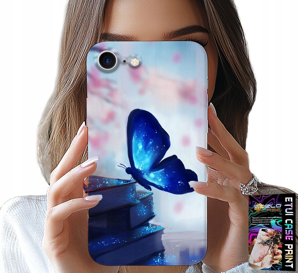 Etui Für Iphone Se / Se2 - Blau Schmetterling, Schmetterling, Damen Design