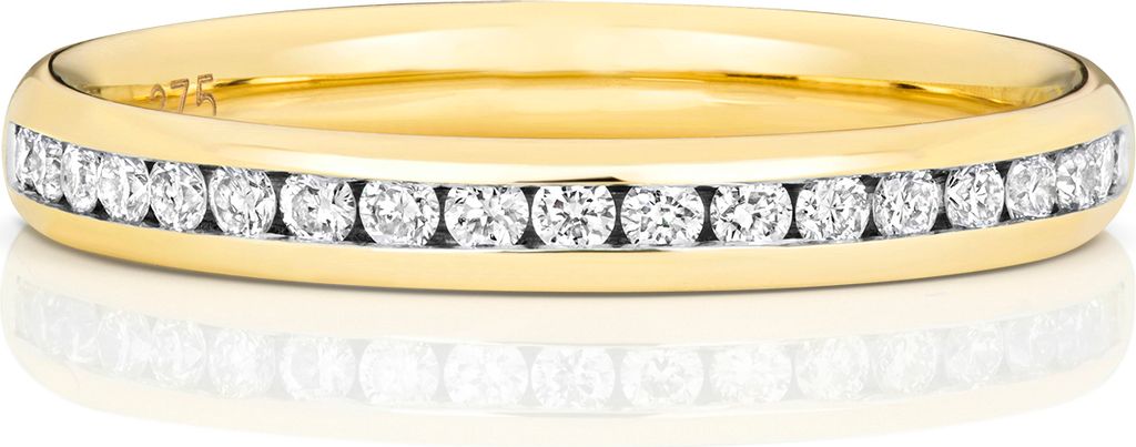 9 Karat (375) Gold Halb Eternity Damen - Diamant Trauring/Ehering/Hochzeitsring Brillant-Schliff 0.24 Karat GH - SI3-I1, 55 (17.5); TRS187869KYRSO