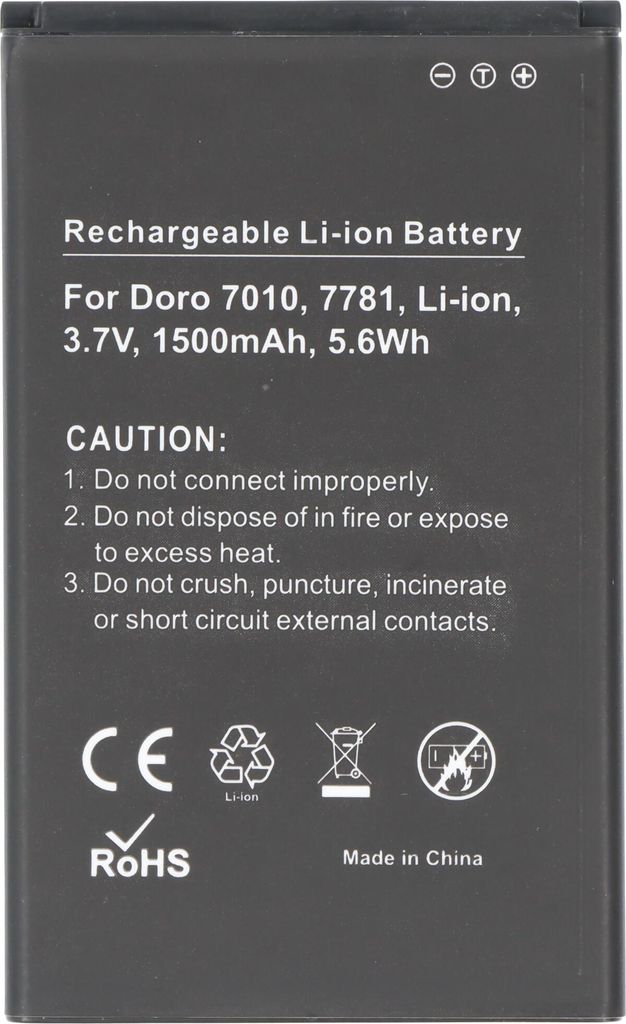 Akku passend für Doro 7010, 7781, Li-ion, 3,7V, 1500mAh, 5,6Wh