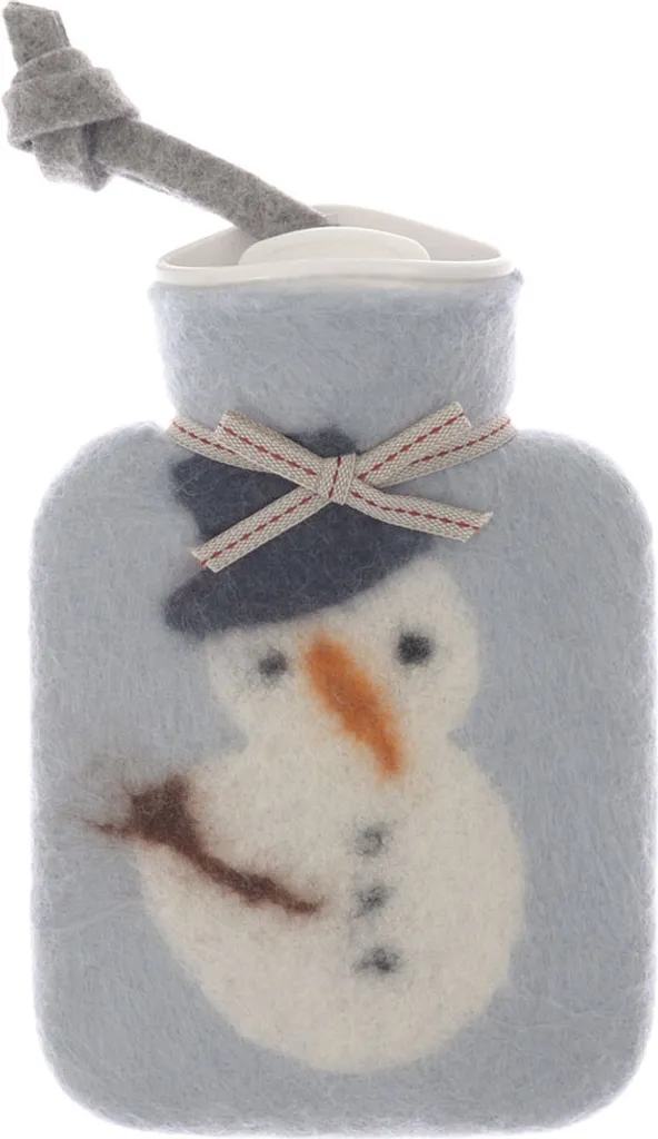 Mini bouillotte de poche pour ski et sorties hiver Bonhomme de neige