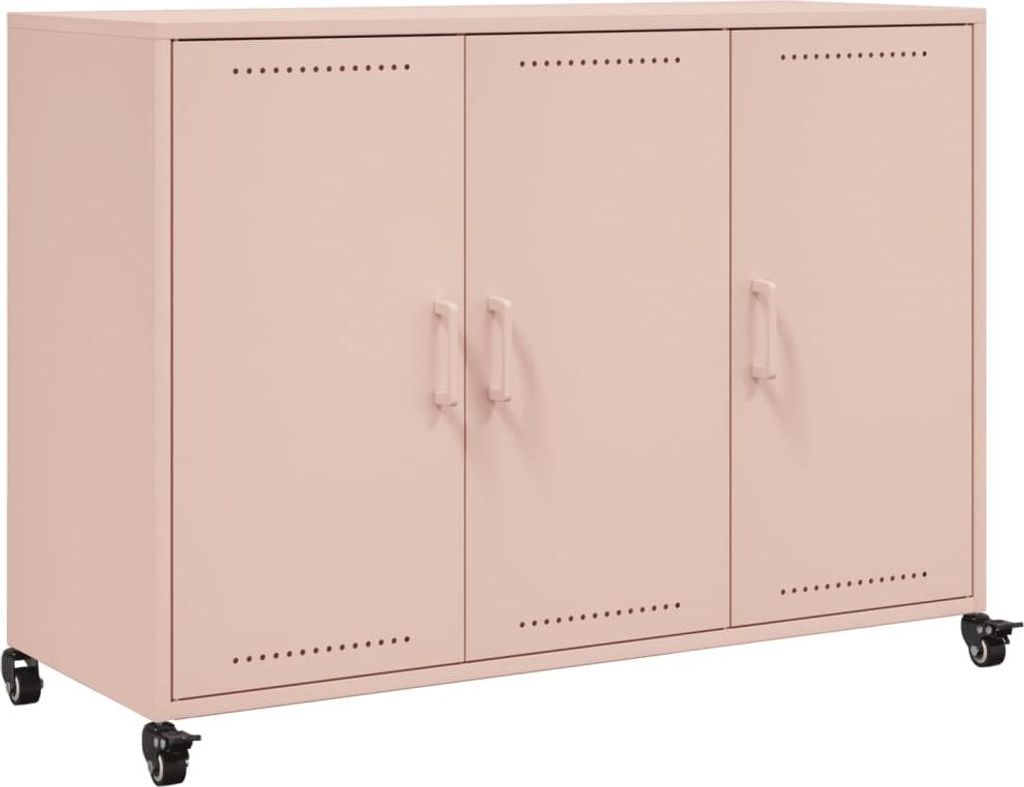 vidaXL Credenza rosa 100,5x39x72 cm in acciaio Immagine del prodotto 