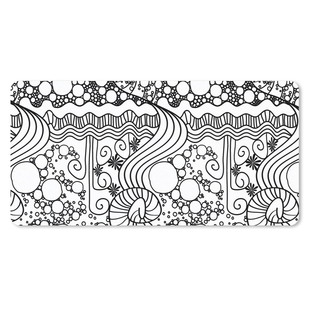 MuchoWow Mauspad Mousepad Muster - Abstrakt - Linienkunst - Schwarz und Weiß 60x30 cm - Mousepads - Maus Mat - Pad - Mausunterlage - Nachhaltig