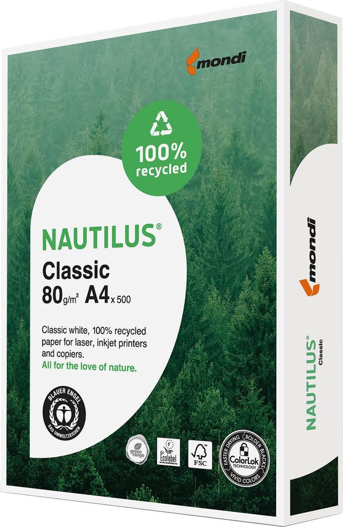 NAUTILUS®  NAUTILUS® Recyclingpapier Classic DIN A4 80 g/qm Image du produit 