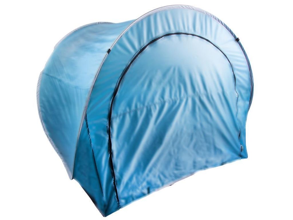 Pop Up Strandmuschel selbstaufbauend – Verschiessbar mit Reißverschluss – Blau 190x120cm