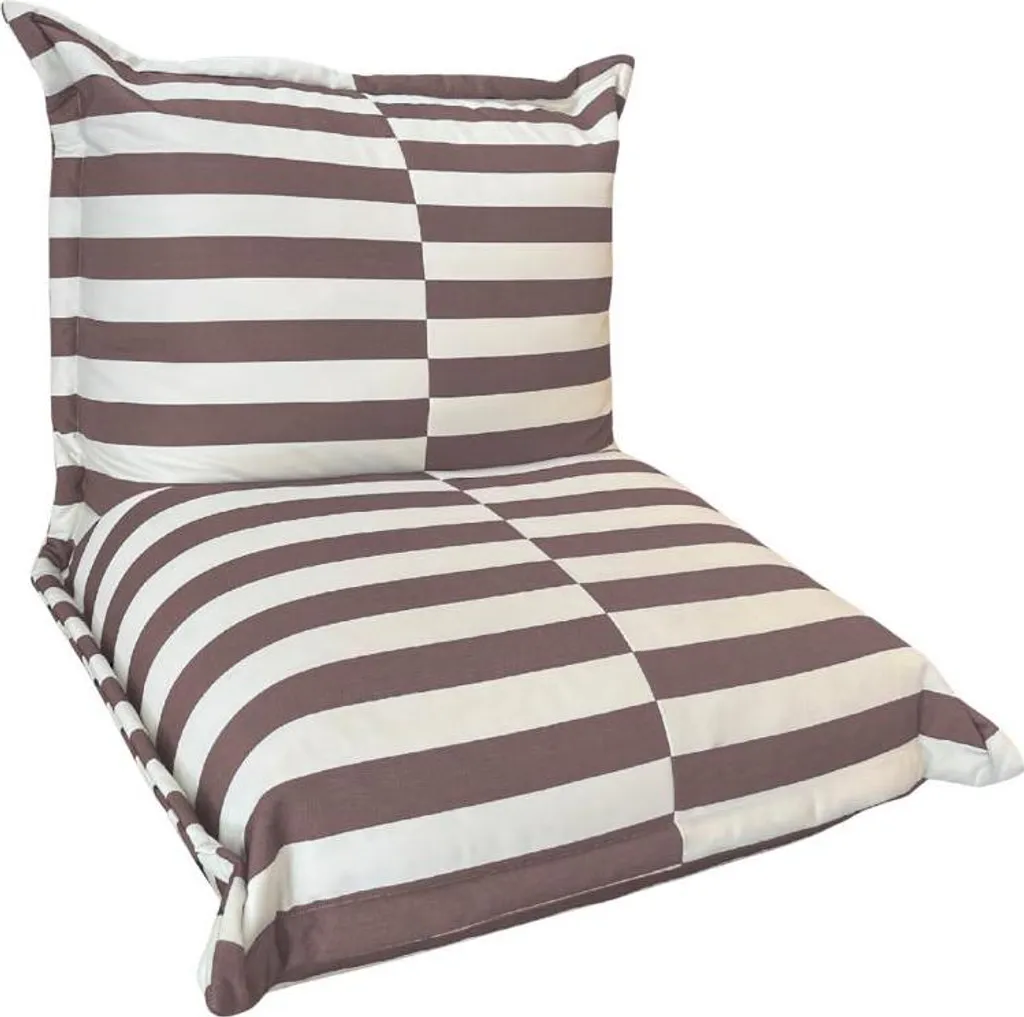 Pouf da Esterno Bananair 85x85x75 cm Beige: Poltrona Righe Anti-UV