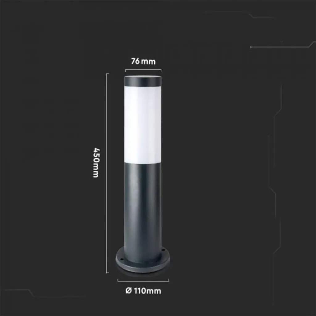 Potelet Extérieur Anthracite IP44 45cm - Résistant et Compatible E27