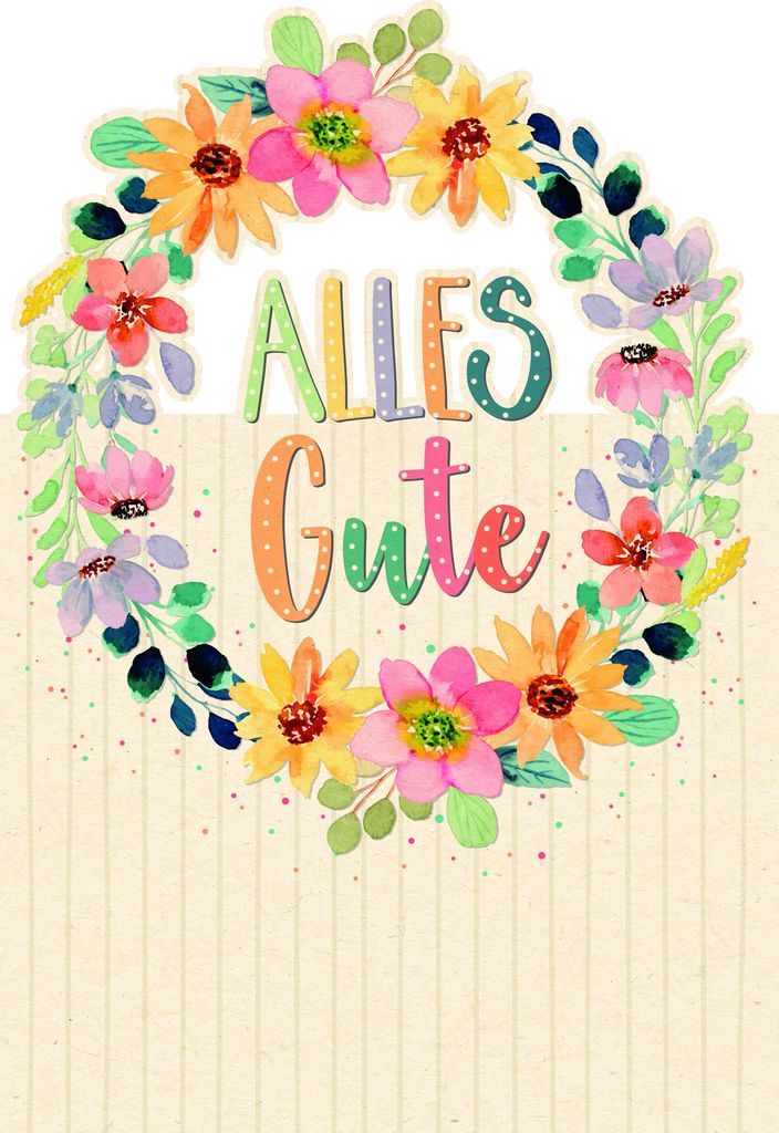 Allgemeine Wünsche Green Line Laser Art Karte mit Umschlag Blüten