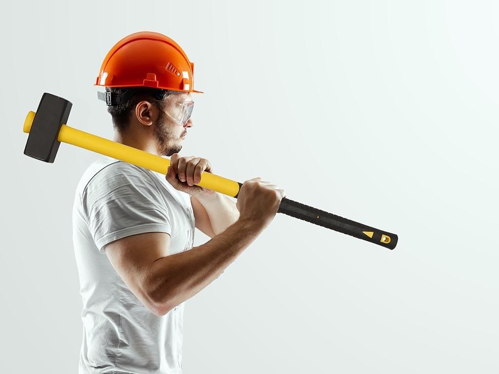 Toolland Vorschlaghammer, Stahlkopf 4000 g, mit Glasfaserstiel, ideal für Abriss- und