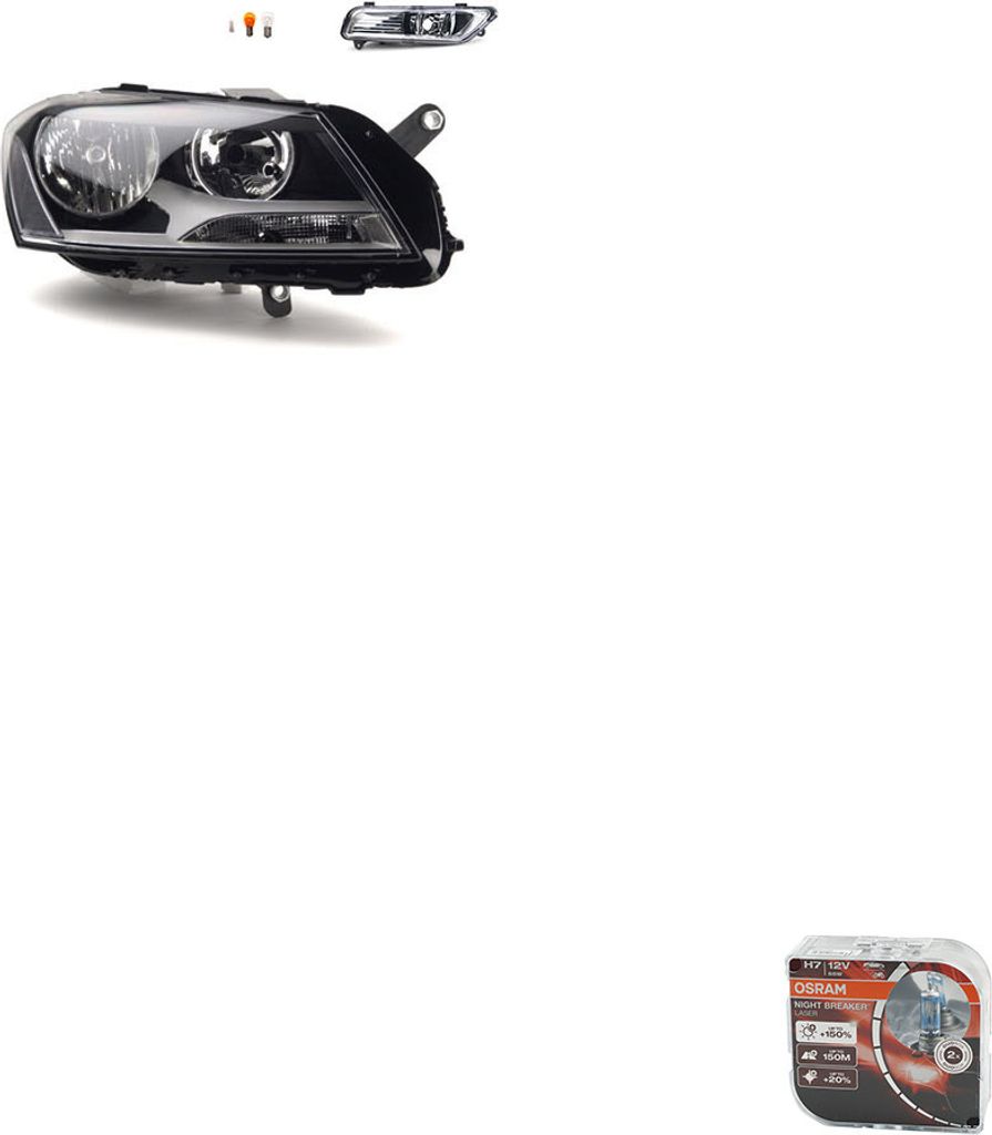 Johns, Scheinwerfer + Osram Night Breaker Laser passend für VW Passat 36 08/10-12/14R 3AB941006 3AA941662F 3AA941662A